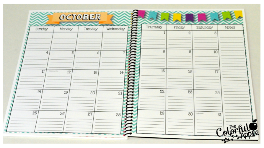 <em>Updated</em> The Calendar Notebook - The Colorful Apple