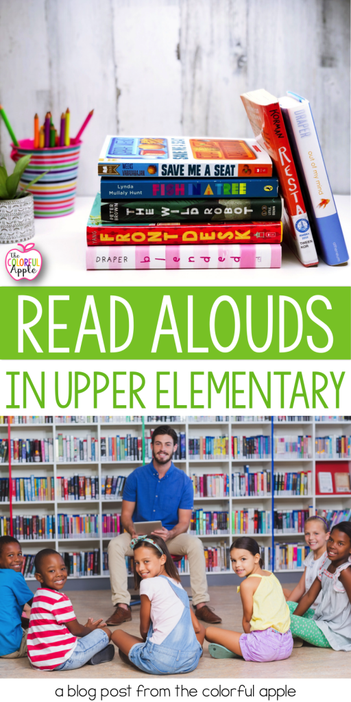 Read alouds in upper elementary classrooms is so important!  Using read alouds has huge benefits for older kids and your class community.